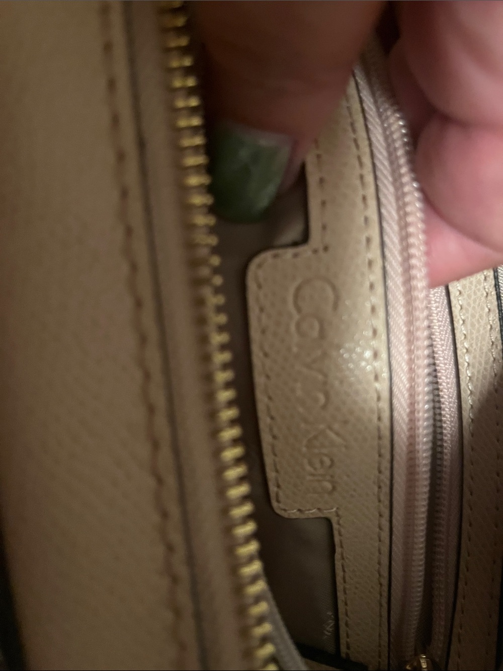 Calvin Klein Blush Beige Python-Print Satchel - Picture 11 of 13